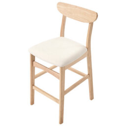 Beliani Set Of 2 Bar Chairs Doyle Wood Light Brown/ Light Beige - thumbnail 7