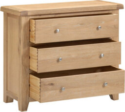 Seconique Windsor 3 Drawer Chest Natural Oak  Fully Assembled - thumbnail 3