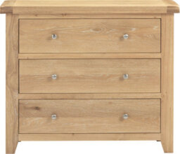 Seconique Windsor 3 Drawer Chest Natural Oak  Fully Assembled - thumbnail 4
