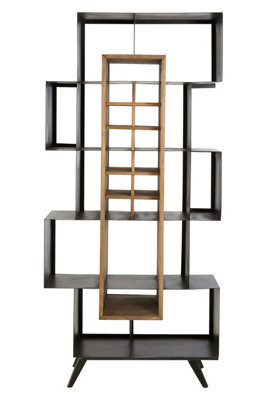 Orsina Black Iron Frame Shelf Unit,elegant Storage Unit,luxe Wall Shelf With Modular Compartments,metal Shelf Unit - image 1
