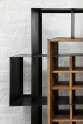 Orsina Black Iron Frame Shelf Unit,elegant Storage Unit,luxe Wall Shelf With Modular Compartments,metal Shelf Unit - thumbnail 2