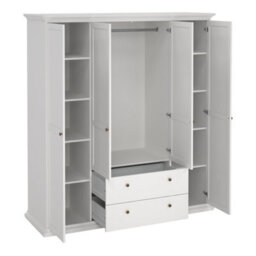 Furniture To Go Paris Wardrobe With 4 Doors And 2 Drawers In White - thumbnail 5