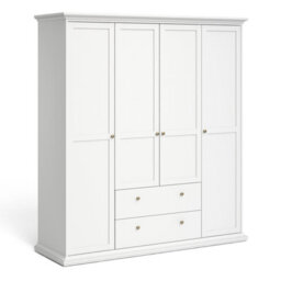 Furniture To Go Paris Wardrobe With 4 Doors And 2 Drawers In White - thumbnail 1
