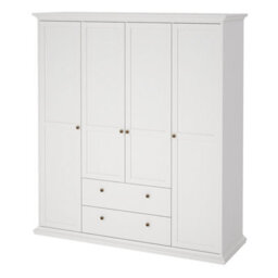 Furniture To Go Paris Wardrobe With 4 Doors And 2 Drawers In White - thumbnail 3
