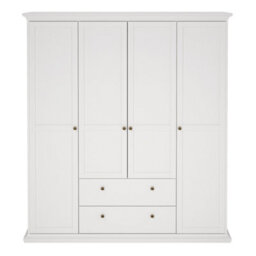 Furniture To Go Paris Wardrobe With 4 Doors And 2 Drawers In White - thumbnail 2