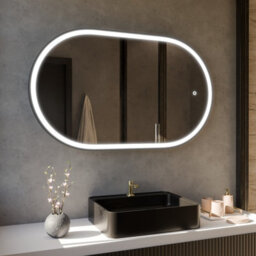 Harper & Harlow 1000X600 Pill Matt Black Led Illuminated Bathroom Mirror - thumbnail 6