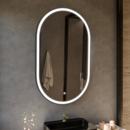 Harper & Harlow 1000X600 Pill Matt Black Led Illuminated Bathroom Mirror - thumbnail 2