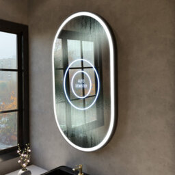 Harper & Harlow 1000X600 Pill Matt Black Led Illuminated Bathroom Mirror - thumbnail 7