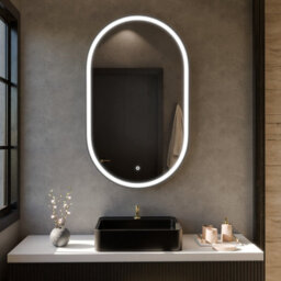 Harper & Harlow 1000X600 Pill Matt Black Led Illuminated Bathroom Mirror - thumbnail 4