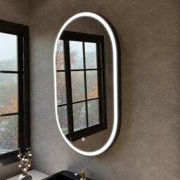 Harper & Harlow 1000X600 Pill Matt Black Led Illuminated Bathroom Mirror - thumbnail 3