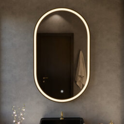 Harper & Harlow 1000X600 Pill Matt Black Led Illuminated Bathroom Mirror - thumbnail 9