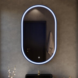 Harper & Harlow 1000X600 Pill Matt Black Led Illuminated Bathroom Mirror - thumbnail 8