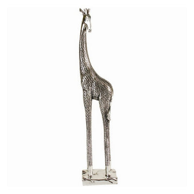 Buttercup Farm Small Giraffe Sculpture Ornament - Resin - L7.3 X W10 X H38.1 Cm - Silver/black - image 1