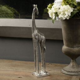 Buttercup Farm Small Giraffe Sculpture Ornament - Resin - L7.3 X W10 X H38.1 Cm - Silver/black - thumbnail 3