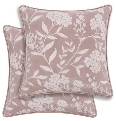 Enhanced Living Cuba Floral Pair Of Pink Cushion Covers - 43X43Cm - Cases Only - image 1
