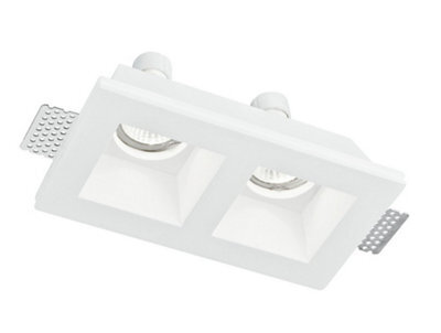 Luminosa Lighting Luminosa Ghost 2 Light Recessed Downlight White 21.4X11.8X5.5Cm - image 1