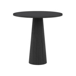Wyld Haus Sorrento Black Wood Ribbed Round Accent Table - thumbnail 4