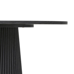 Wyld Haus Sorrento Black Wood Ribbed Round Accent Table - thumbnail 6