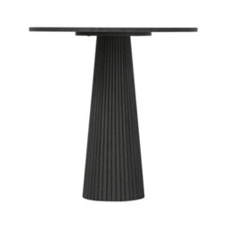 Wyld Haus Sorrento Black Wood Ribbed Round Accent Table - thumbnail 3