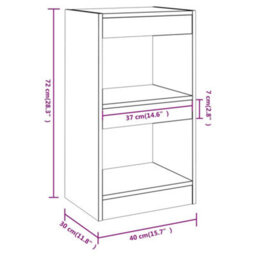 Berkfield Book Cabinet/room Divider Brown Oak 40X30X72 Cm - thumbnail 7