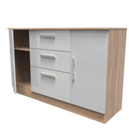 Trent 2 Door 3 Drawer Sideboard In Grey & Bardolino Oak (Ready Assembled) - thumbnail 5
