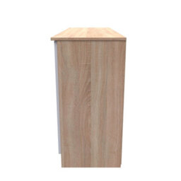 Trent 2 Door 3 Drawer Sideboard In Grey & Bardolino Oak (Ready Assembled) - thumbnail 2