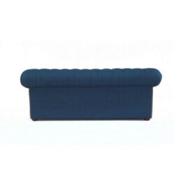 Chesterfield 3 Seater Sofa Charles Midnight Blue Real Linen Fabric In Classic Style - thumbnail 9