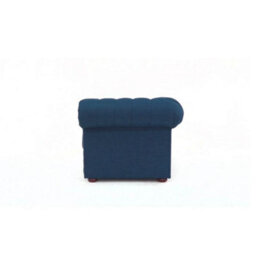 Chesterfield 3 Seater Sofa Charles Midnight Blue Real Linen Fabric In Classic Style - thumbnail 7