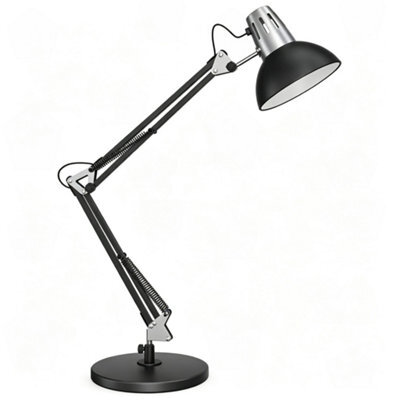 Amorly Matte Black Multi Joint Articulated Desk Lamp, Metal Base, Partially Adjustable Swing Arm,decorative Table Lamp For Home & Office - image 1