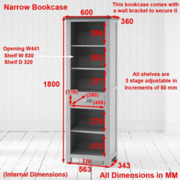 The Furniture Market Cotswold Grey Painted Tall Narrow Alcove Bookcase - thumbnail 8