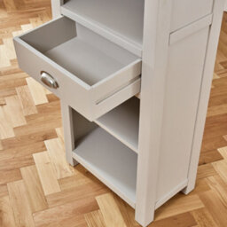 The Furniture Market Cotswold Grey Painted Tall Narrow Alcove Bookcase - thumbnail 5