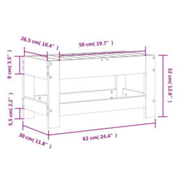 Walplus Garden Outdoor Footstool 62X30X32 Cm Impregnated Wood Pine - thumbnail 9