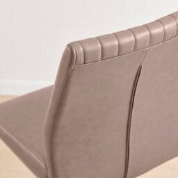 Furniturebox Uk Lorenzo 2X Cappuccino Beige Faux Leather & Silver Counter Stools - thumbnail 7
