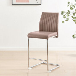 Furniturebox Uk Lorenzo 2X Cappuccino Beige Faux Leather & Silver Counter Stools - thumbnail 4