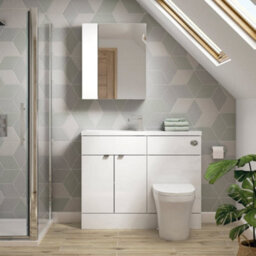 Hudson Reed Fusion 1000mm Compact Combined Wc And Vanity Unit With Basin, Gloss White - thumbnail 2