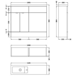 Hudson Reed Fusion 1000mm Compact Combined Wc And Vanity Unit With Basin, Gloss White - thumbnail 5