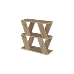 Decortie Lazena Modern 3-Tier Side Table, Natural Oak, Slim Particleboard End Table H55.4Cm - thumbnail 2