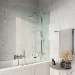 FNX Bathrooms 1700 X 700 mm Single-Ended Bath With Waterproof Front Panel Semi-Framed Chrome Bath Screen & Matching Chrome Bath Waste - thumbnail 5