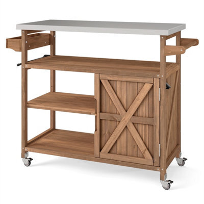 Outdoor Kitchen Island W/ Towel Rack & Spice Rack - image 1