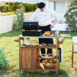 Outdoor Kitchen Island W/ Towel Rack & Spice Rack - thumbnail 4