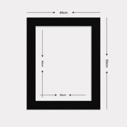 Ak Frames 50X40Cm Black Picture Mounts To Fit 40X30Cm Aperture Size - Mount Board Only (No Frame Included) - thumbnail 3