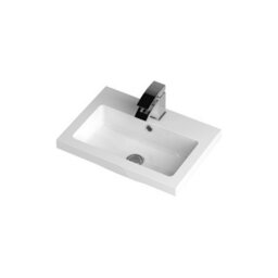 Hudson Reed Fusion Floor Standing 2 Door Vanity Unit & Polymarble Basin, Stylish Vanity Unit With Basin, Gloss Grey, 500mm - thumbnail 3