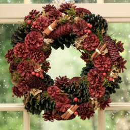 Dibor Traditional Cinnamon Pine Front Door Autumn Wreath Winter Spring Wreath 36Cm - thumbnail 3
