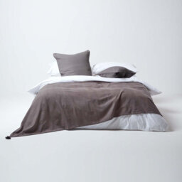 Homescapes Cotton Rajput Ribbed Sea Grey Throw, 150 X 200 Cm - thumbnail 3