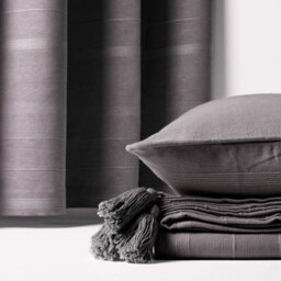 Homescapes Cotton Rajput Ribbed Sea Grey Throw, 150 X 200 Cm - thumbnail 6