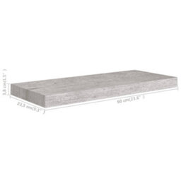 Berkfield Floating Wall Shelves 2 Pcs Concrete Grey 60X23.5X3.8 Cm Mdf - thumbnail 8