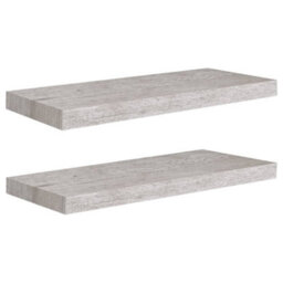 Berkfield Floating Wall Shelves 2 Pcs Concrete Grey 60X23.5X3.8 Cm Mdf - thumbnail 2