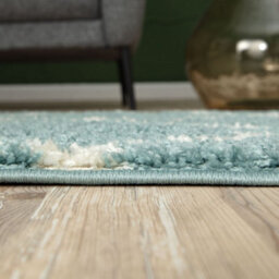 The Rugs Moroccan Shaggy Rugs And Runners Soft  High Pile Duck Egg Blue And Ivory Living Room Kitchen Hallway 750 - thumbnail 6