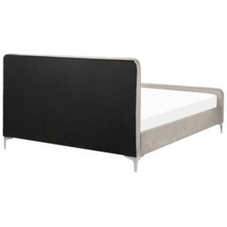 Beliani Bed Velvet Lunan 160 X 200 Cm (Eu King Size) Taupe - thumbnail 6