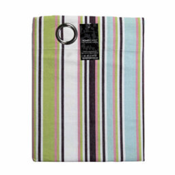 Homescapes Osaka Green Stripes Ready Made Eyelet Curtain Pair, 137 X 182 Cm Drop - thumbnail 4